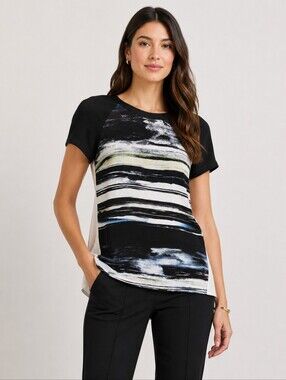 Anthropologie Sachin + Babi Abstract Print Silk Blend Blouse